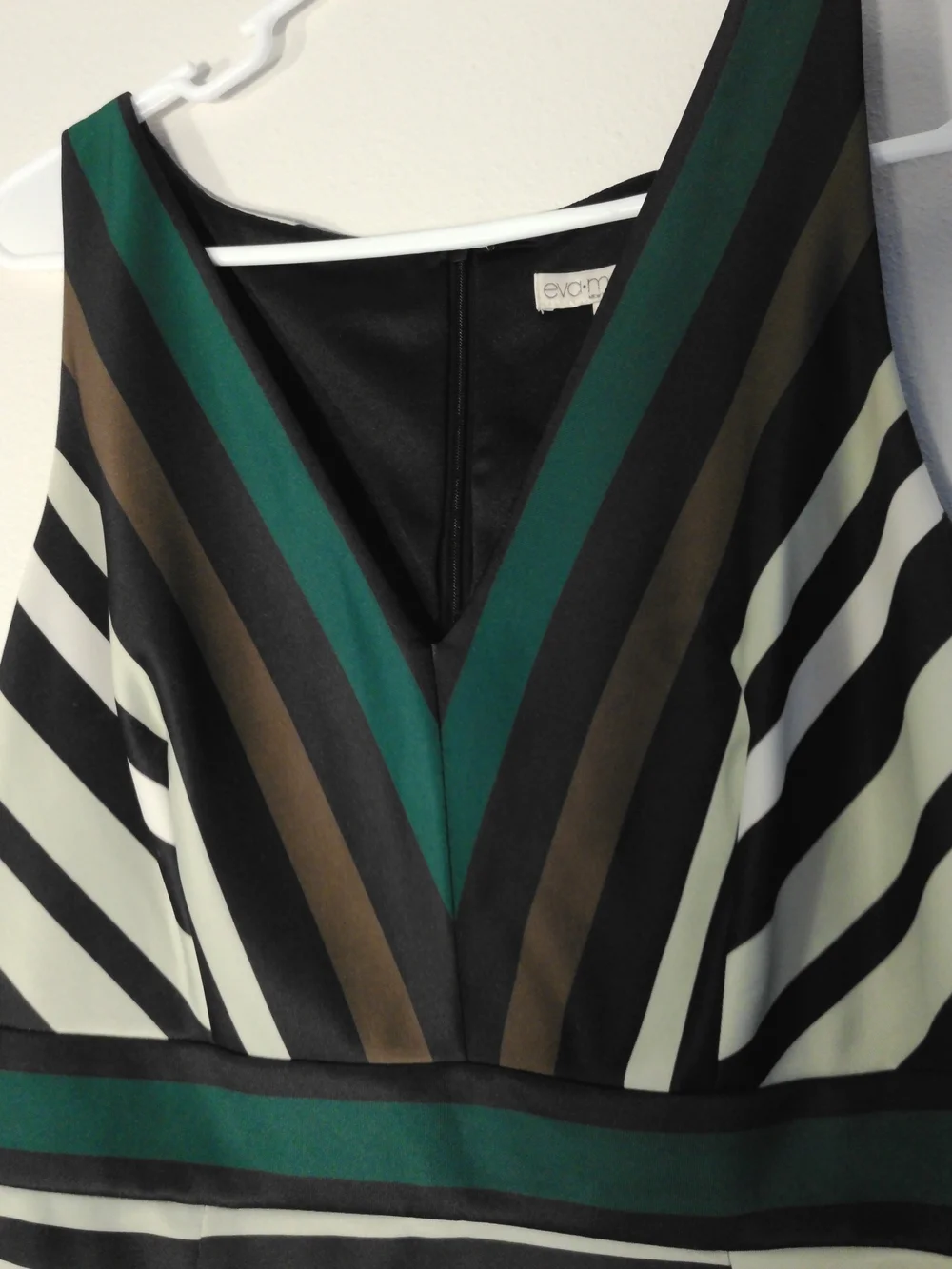 eva mendes for New York & Company Striped Green Black White Pencil Dress